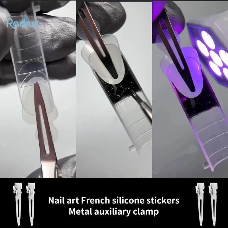 Radius 10 Peças Clipes De Posicionamento De Unhas Guias De Manicure Francesa Ferramentas De Extensão Acrílica Reutilizáv