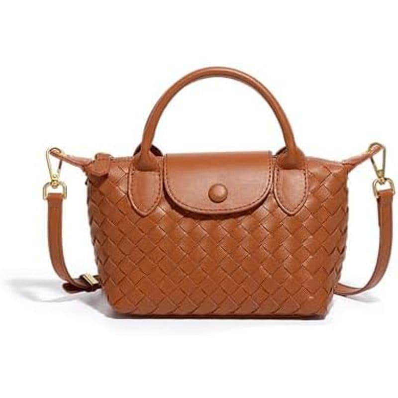 Mini Tamanho Pequeno Trançado Couro De Luxo Feminino Alça Superior Bolsa Moda Viagem Diária Mochila