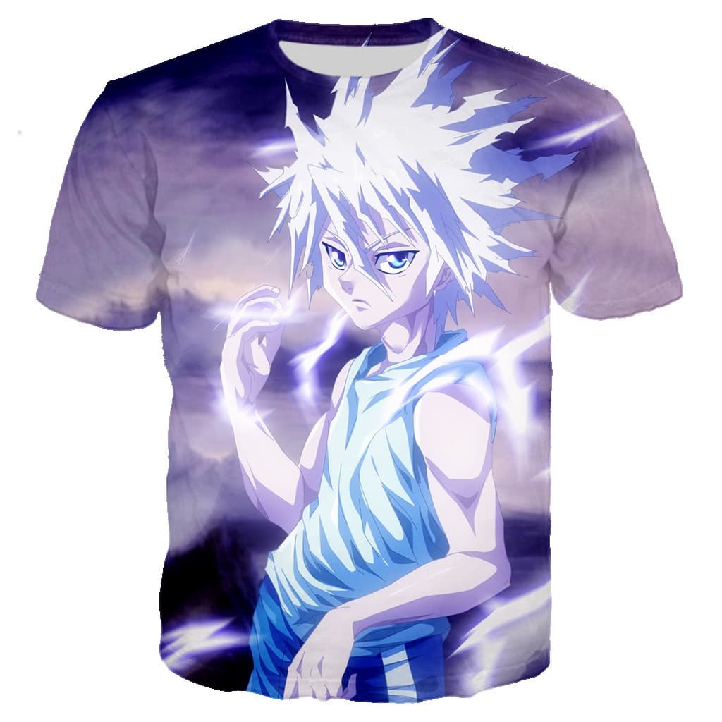 3D Impresso Anime Killua Camiseta X Caçador Hip Hop Homem Mulher Hard Rock Street Vestindo Uma Harajuku Casual Topos