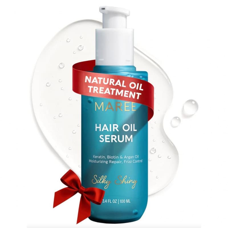 MAREEHairSérum para Cabelos Secos e Cacheados – Óleo Capilar para Cabelos Frisados com Óleo de Argan, Queratina e Biotin