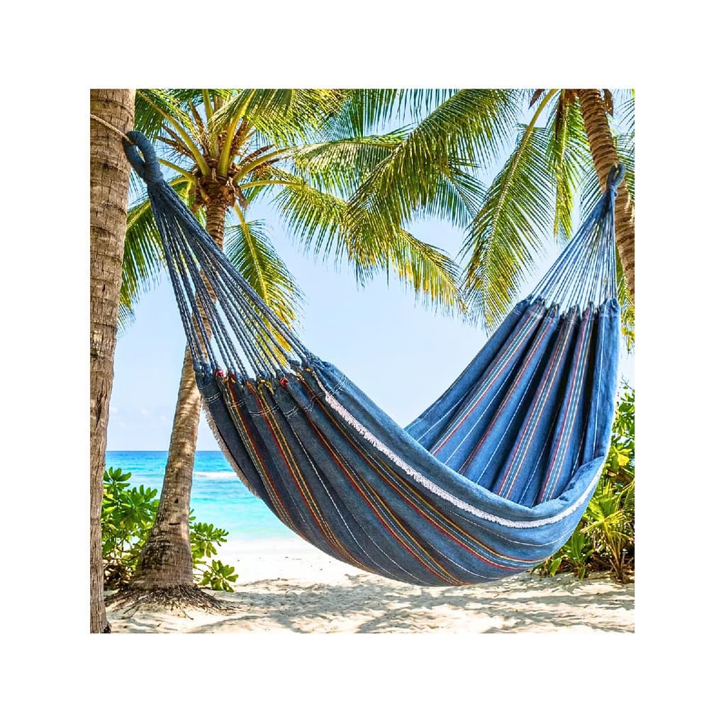 Rede De Dormir Solteiro Cinza com Listras 3,1m x 1,20m