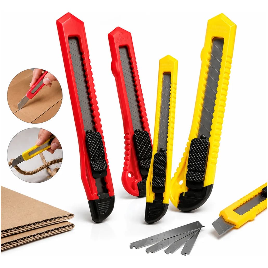 Kit Estilete Profissional Bomvink 4 Peças Retrátil Com Trava