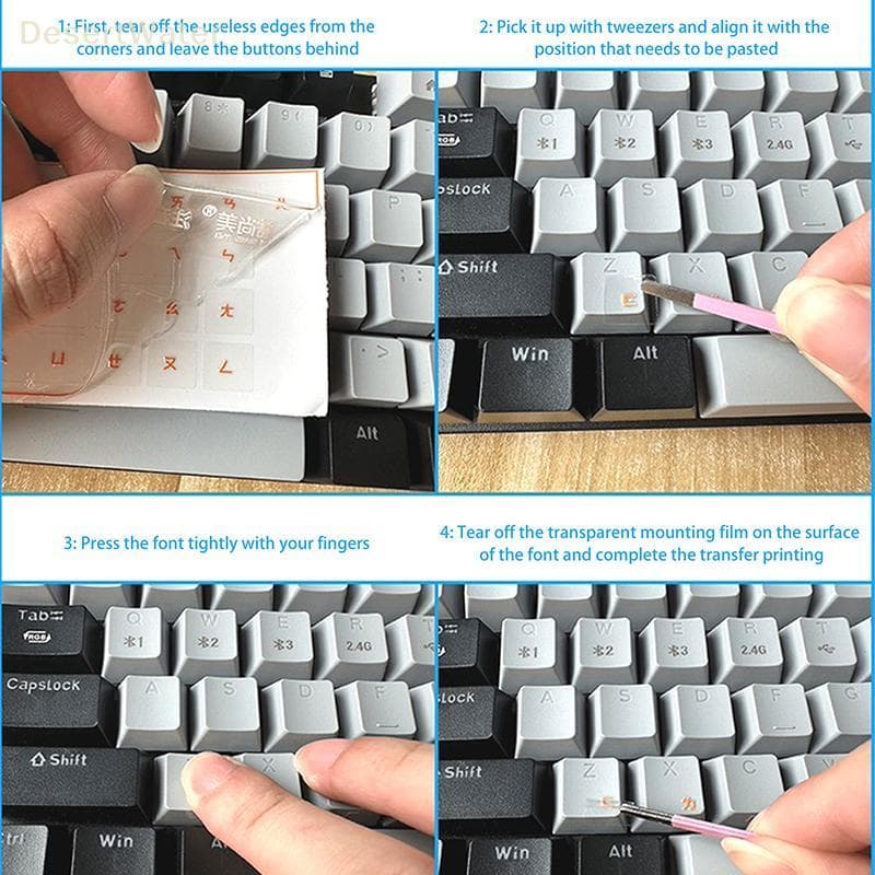 < DesertW > Teclado De Filme Destacável Alemão Stier Com Desktop Portátil Chave Único Universal Transparente Novo