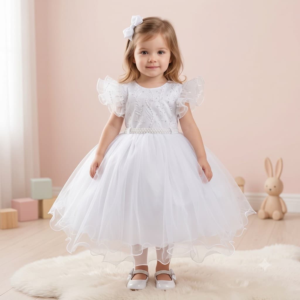 Vestido Refinado Menina Bonita Lara Branco