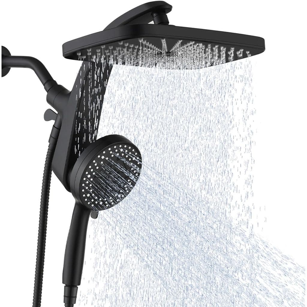 Chuveiro de mão BOZYBO: Chuveiro de alta pressão com combinação de jatos manuais, chuveiro de chuva de 12 polegadas (apr