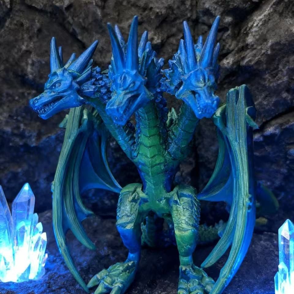 Impressão 3d suporte de três cabeças Ghidorah brinquedo conjunta asas móveis modelo ornamento presente decoração novo pr