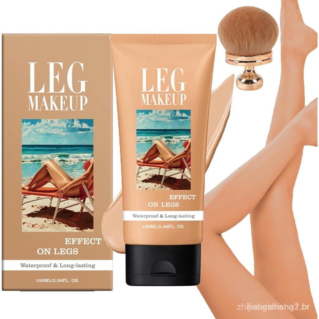 Maquiagem para Pernas Paris Miracle, Corretivo Corporal Paris Miracle, ajustador de tom de pernas integrado com pincel,