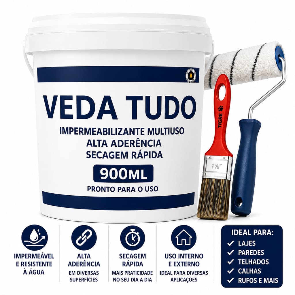 Impermeabilizante Liquido Multiuso Rachaduras e Vazamentos 900 ml
