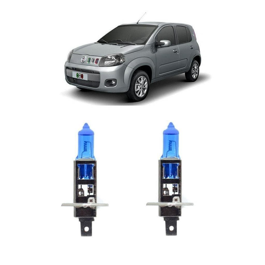 Par de Lâmpadas Super Branca Farol de Milha Fiat Uno Vivace 2011 2012 2013 2014 2015 8500K H1