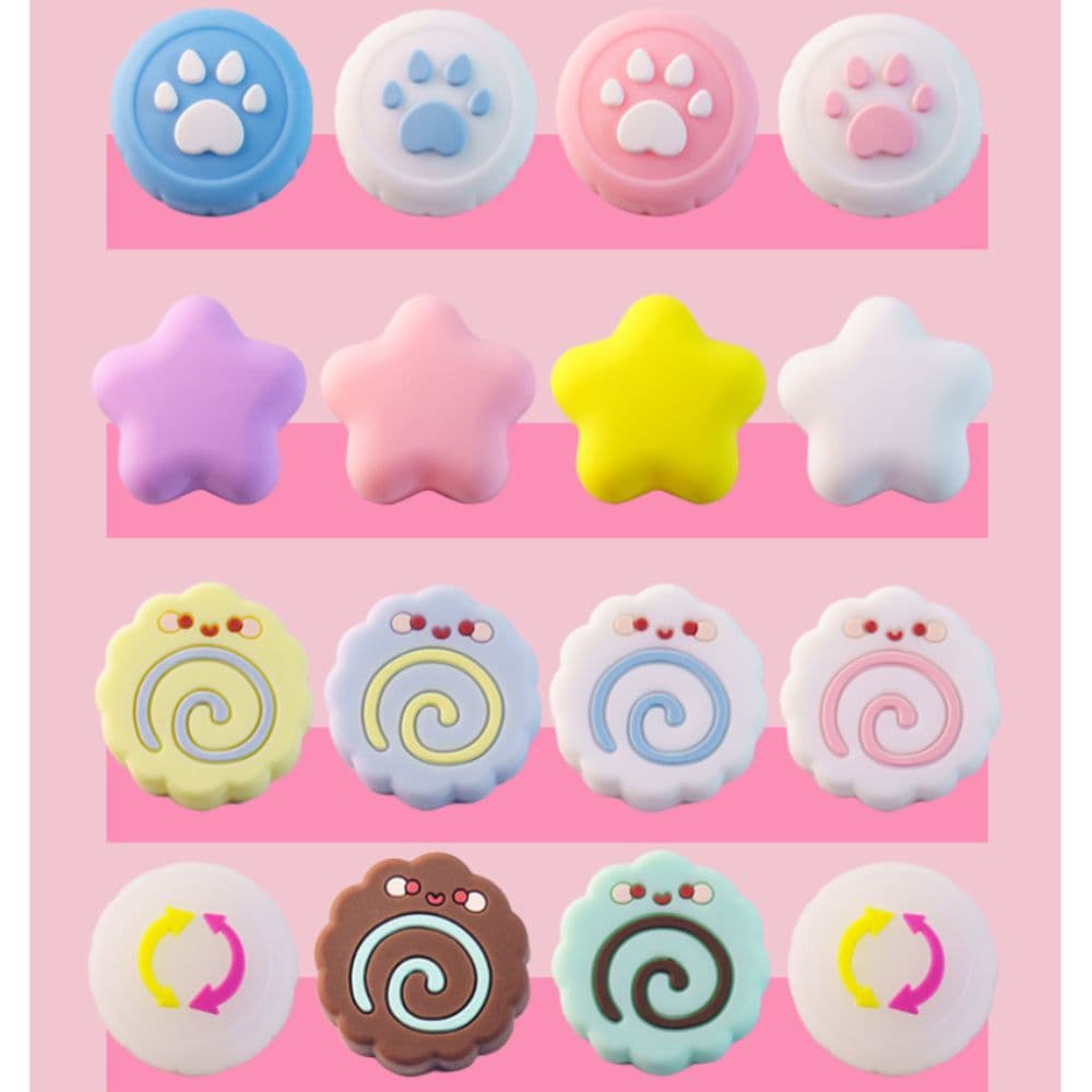 4 Pçs Bonito Gato Pata Silicone Polegar Vara Aperto Tampas Compatíveis Com Tamagotchi Paraíso Antiderrapante Estrela Joy