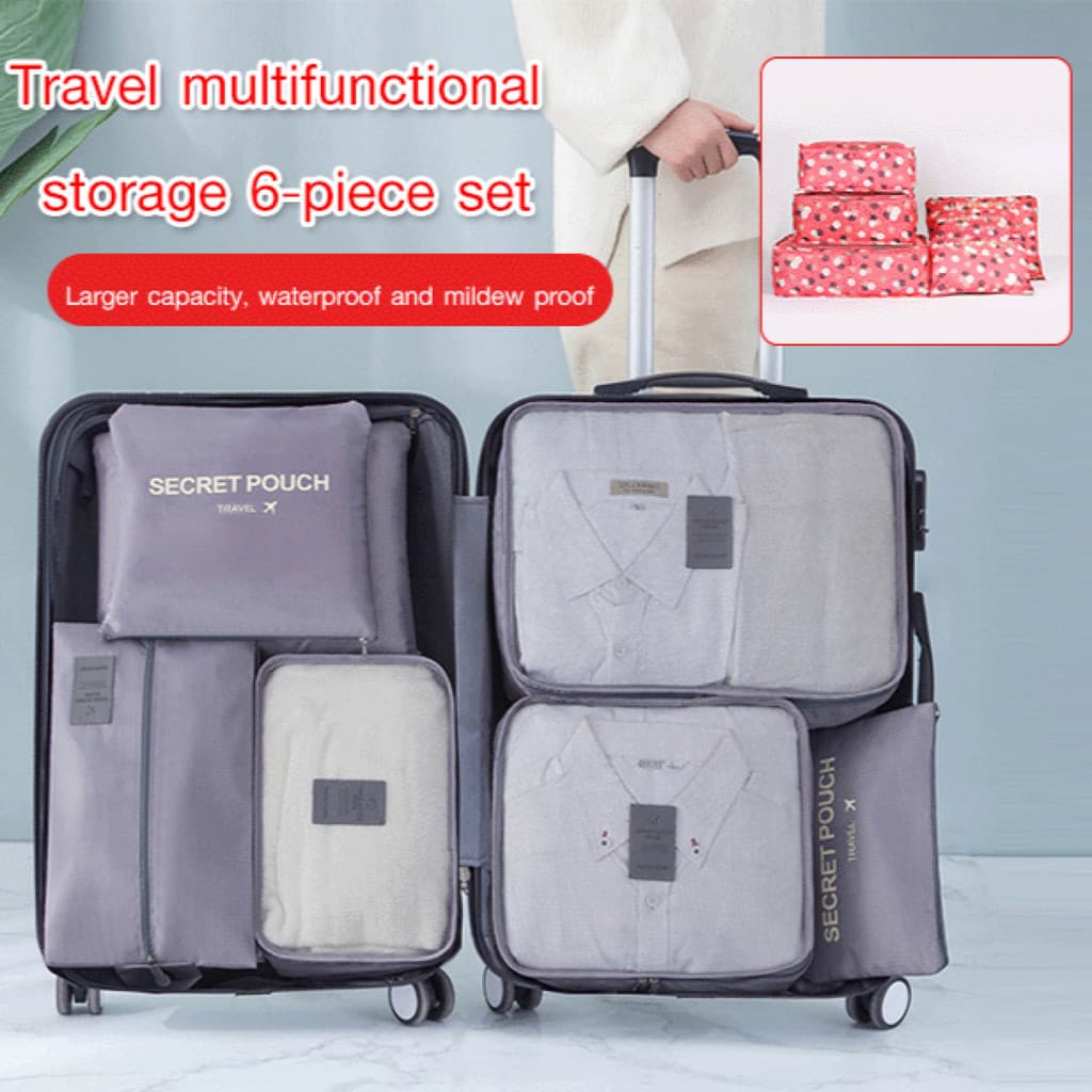 【Armazenamento Prático】Durable Travel Organizer Set With Honeycomb Mesh & Storage Bags | Organizador/Malas/Sacos de Viag