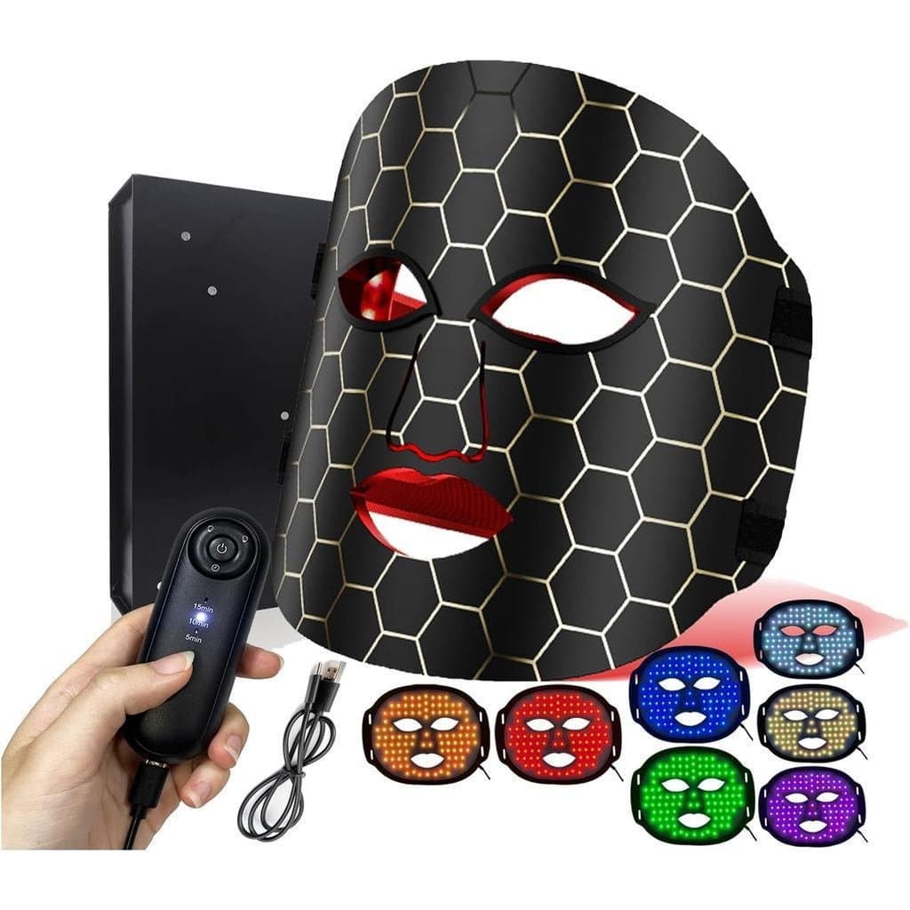Ferramenta de cuidados faciais Quellstty para terapia de luz LED facial, terapia de luz de 7 cores, rejuvenescimento da