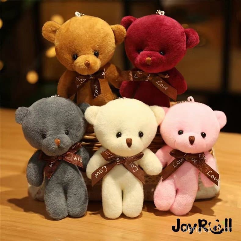 Urso de pelúcia JOYROLL de 12cm, brinquedo de pelúcia com pingente para bolsa.
