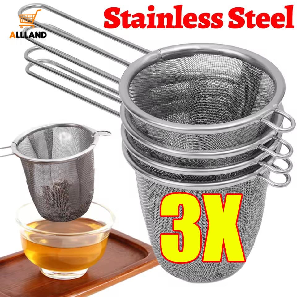 Coador de chá em aço inoxidável, filtro difusor de ervas para café, filtro de malha fina com alça, infusor reutilizável,