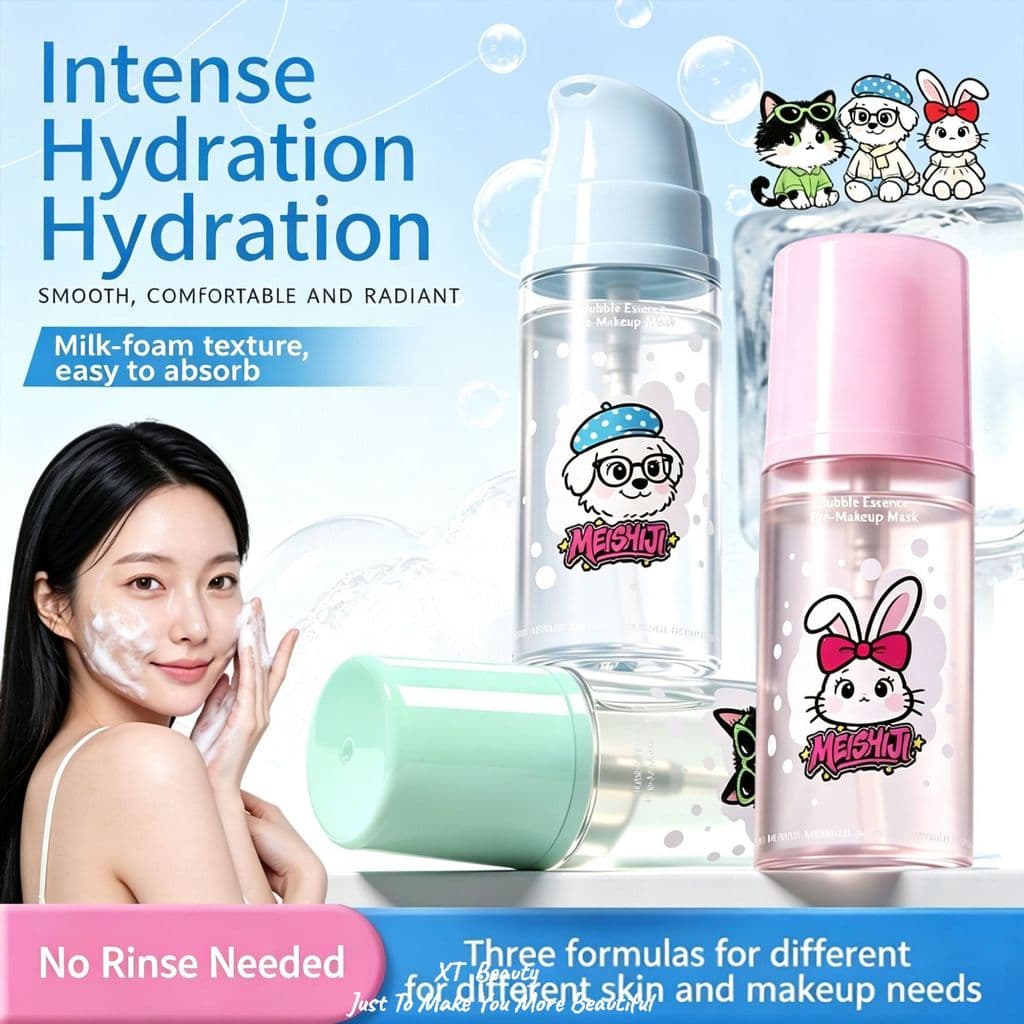 [XT] Meishi Skin Bubble Essence Maquiagem Primer Leve Respirável Hidratante Máscara de Essência de Bolha Não Secante