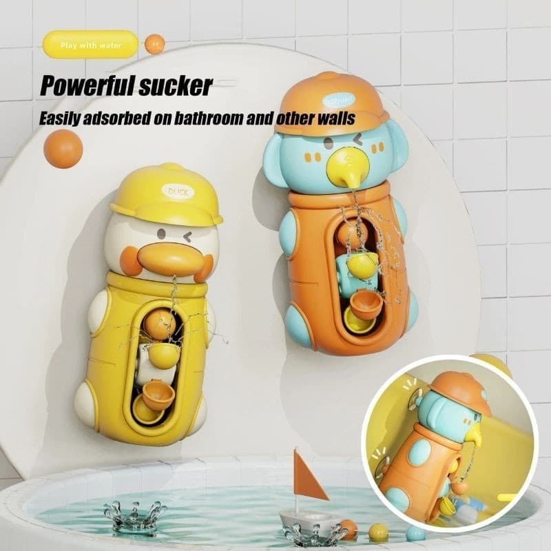 Brinquedo de Banho Pato Giratório com Ventosa e Roda d’Água