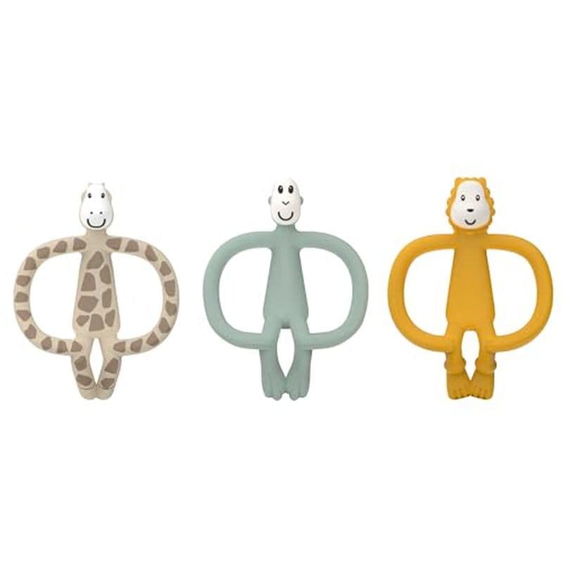 Conjunto De Presente De Mordedor De Animal Matchstick Monkey 3-Pack-Silicone Sem BPA Para Alívio De Dentição , Habilidad