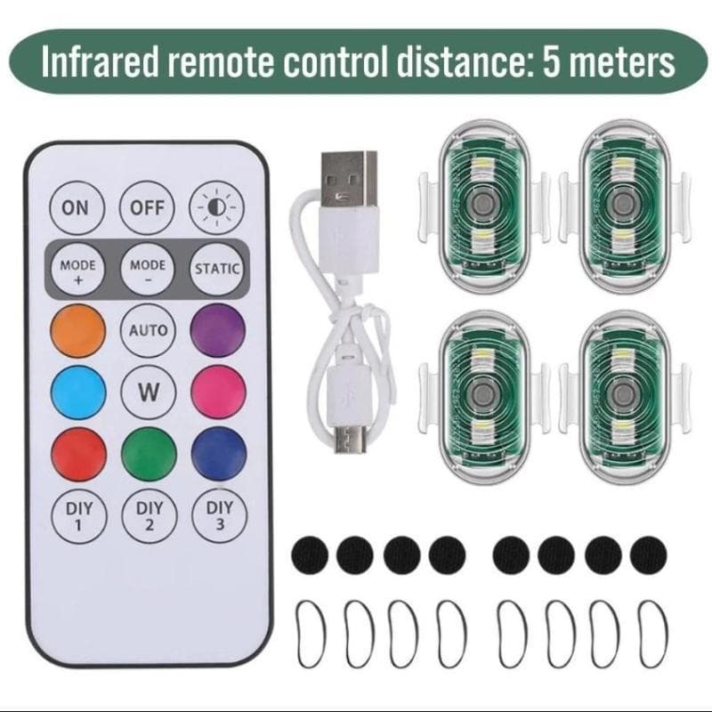 Recarregável 4pcs Sem Fio LED Luz De Advertência Anticolisão Segurança Noturna Aprimorada Para Carros Motocicletas
