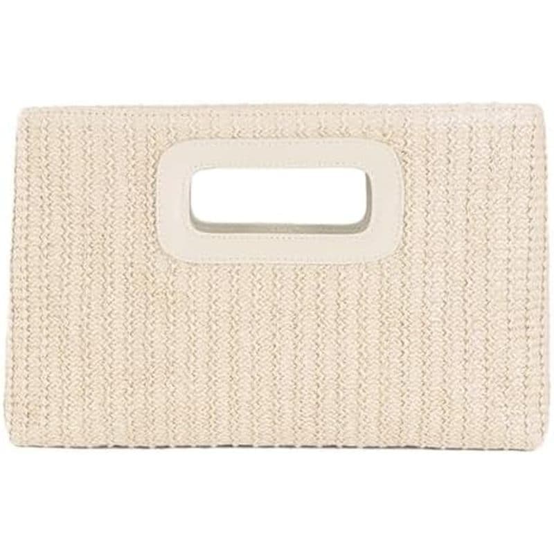 Palha Natural Embreagem Plana Feminina 2026 Boho Bolsa Alça Superior Crossbody Elegante Tecido Envelope Carteira Noite