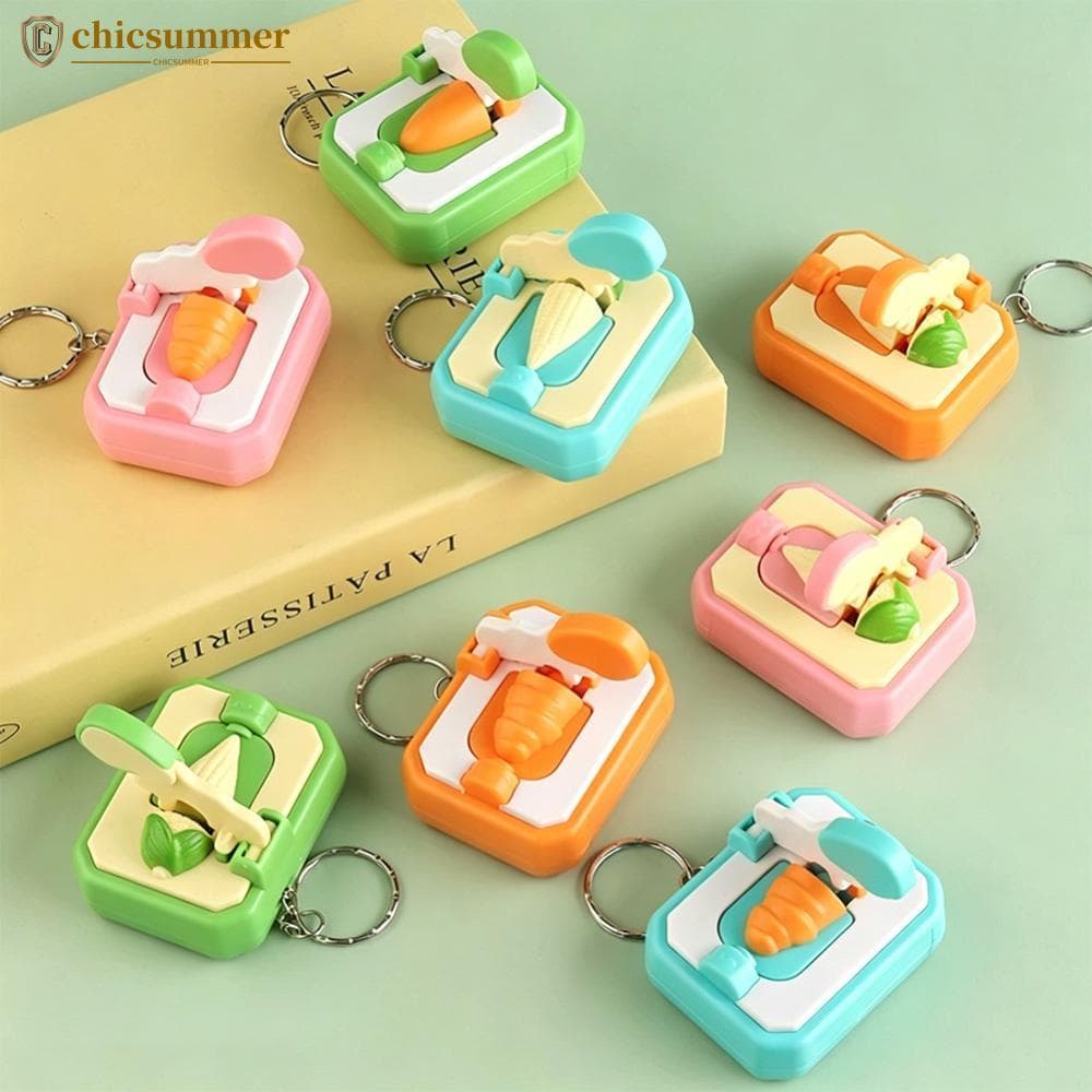 CHICSUMMER Criativo Slicable Cenoura Mini Corte Brinquedo Fidget Chaveiro Simulado Vegetal Pingente Alívio Do Estresse S