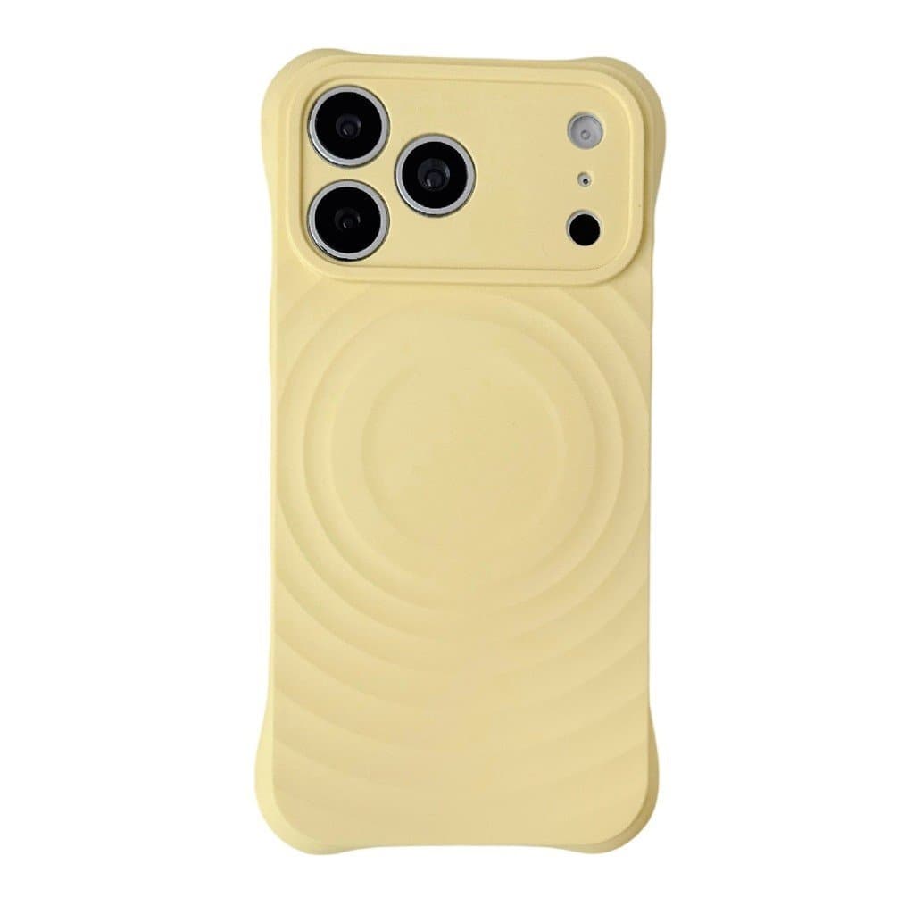 Capa de Silicone Líquido com Padrão de Ondas e Janela Grande para iPhone 17 Pro Max, Capa Magnética para iPhone 16.