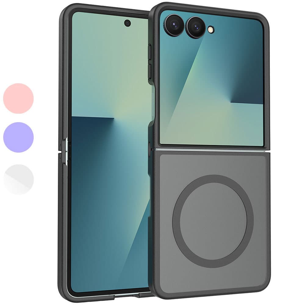 Capa Para Samsung Galaxy Z Flip 8 , 7 6 Magnética Slim Fit Translúcida Fosca Rígida PC Protetora À Prova De Choque