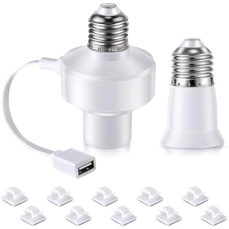 1 Pacote De Adaptador De Soquete USB De Luz E26 , Alimentação De Lâmpada 5V 1.5A Tomada Compatível Com Câmeras Wyze v3 ,