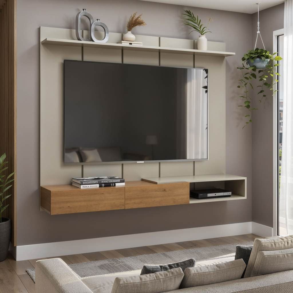 Painel Home Para Tv Até 55 Polegadas Liso Ripado Ravello 160