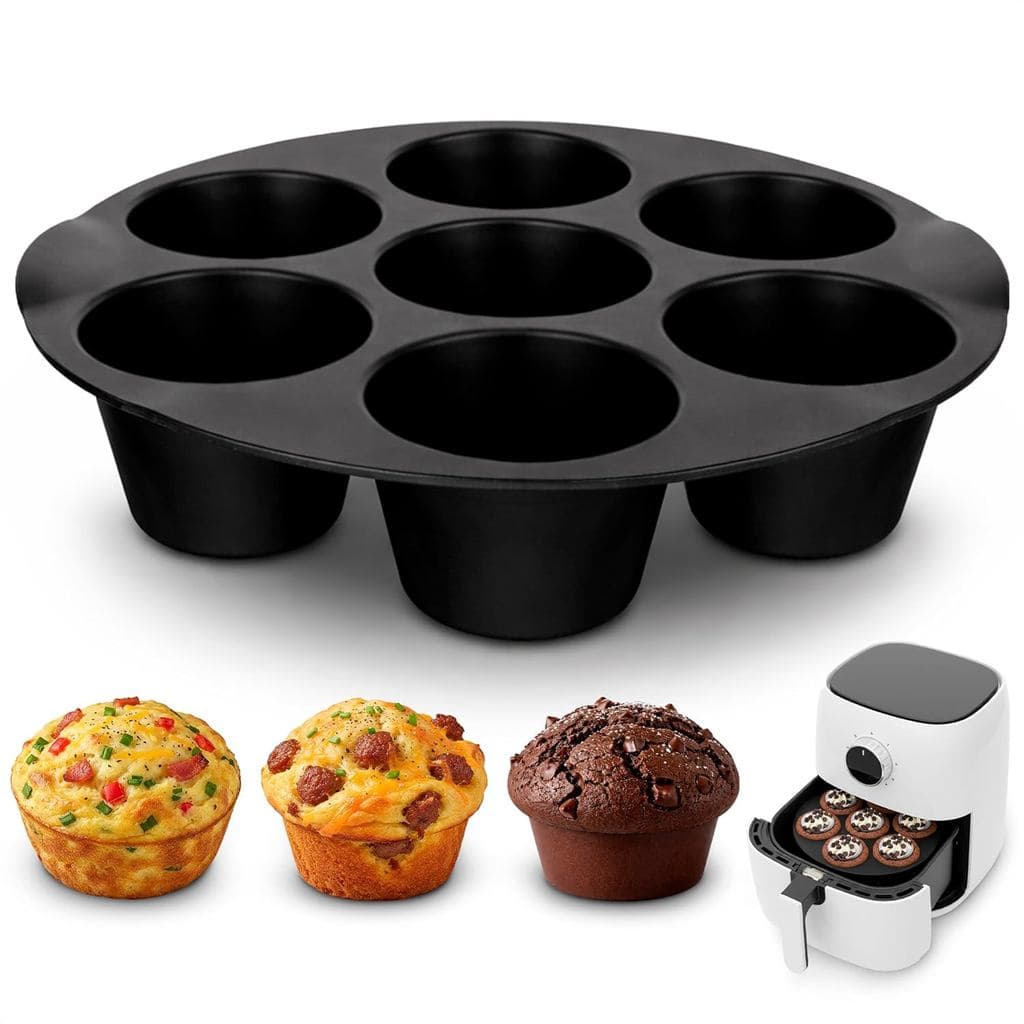 Forma de Silicone para Muffins - Formas de Silicone para Cupcakes para Assar Mini Bolinhos de Ovo, Antiaderente, 7 Cavid