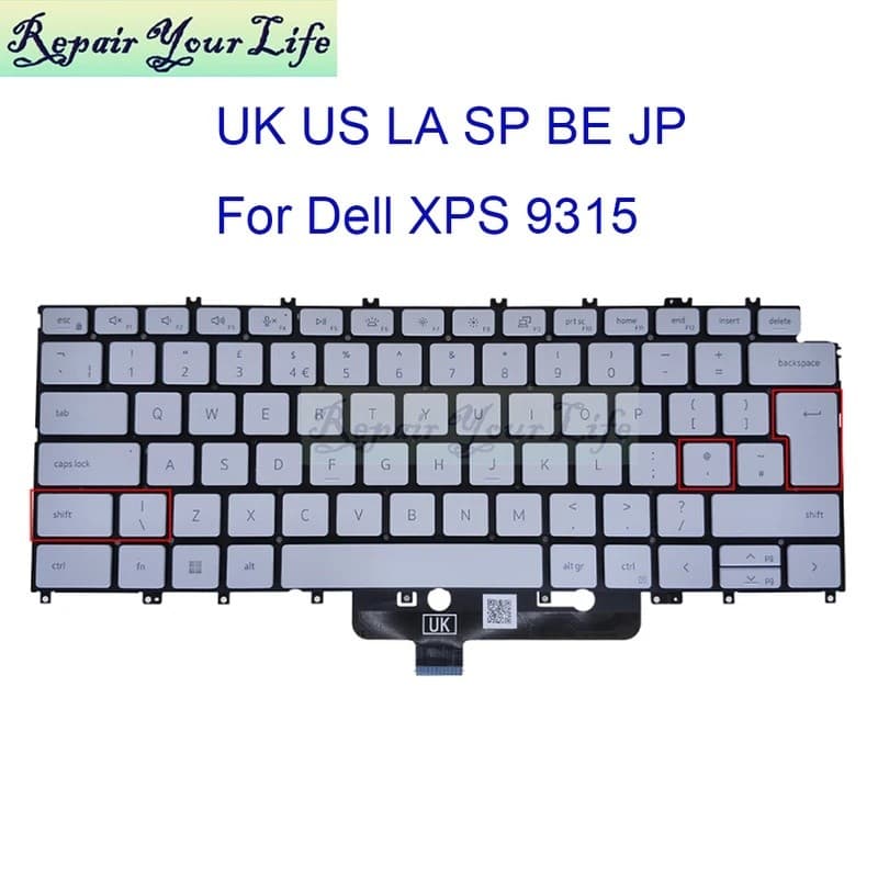 Teclado Espanhol Latino , Eua , Reino Unido , Retroiluminado , Para Dell XPS 13 9315 0VGKDM 06V84Y 065J1J 08CF79 , Noteb