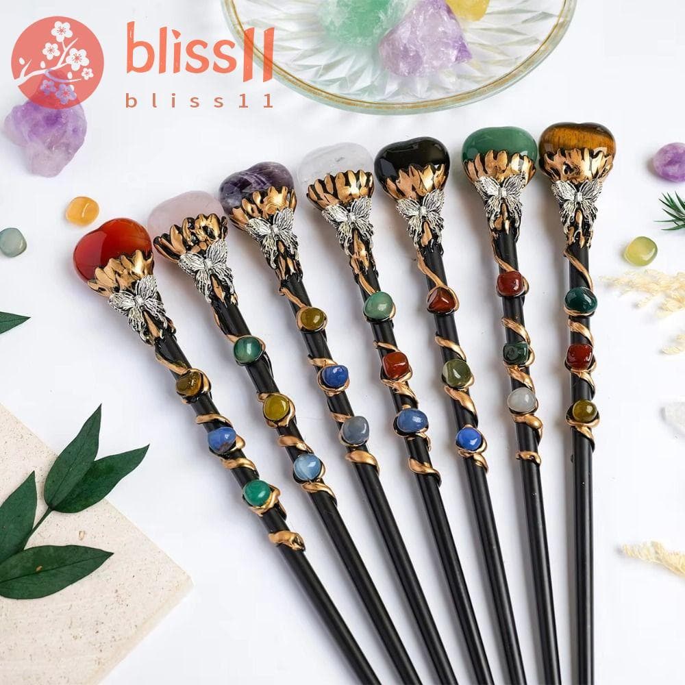 BLISS11 Varinha Mágica De Cristal , Lucky Tumble DIY Handmade Fairy Stick , Bola Bruxa Cetro Mágico