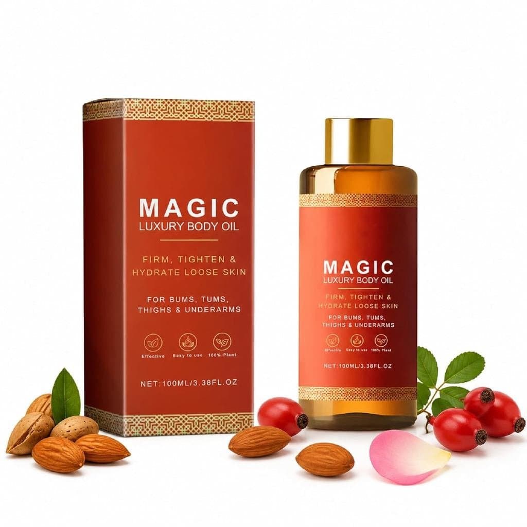 Óleo Corporal Mágico de Luxo para mulheres, 3,38 fl ounces, Óleo Corporal Hidratante Silk Dry, Óleo Essencial de Amêndoa