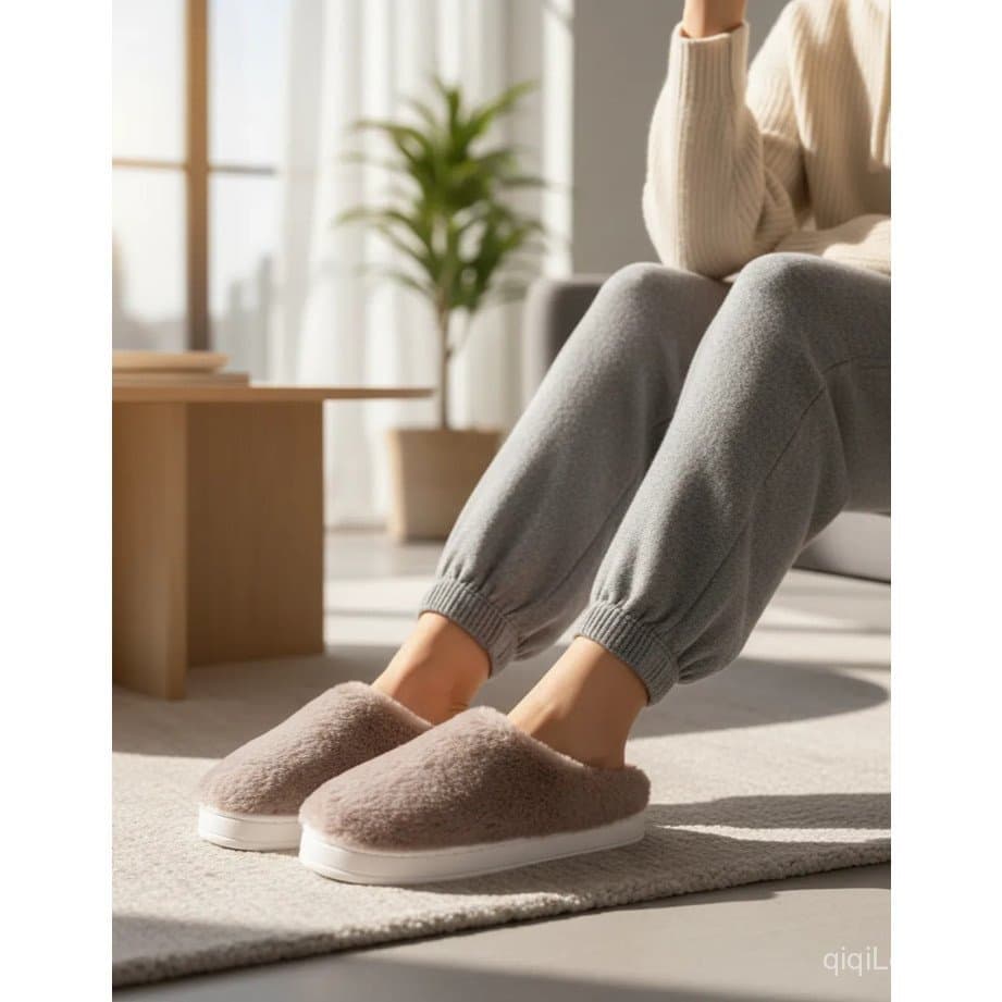 Pantufa Chinelo Inverno Quentinho Adulto Unissex Solado Emborrachado Peluciada