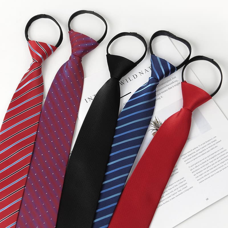 Negócios formais pessoas preguiçosas gravata com zíper grátis grupo profissional corporativo masculino fácil de puxar pr