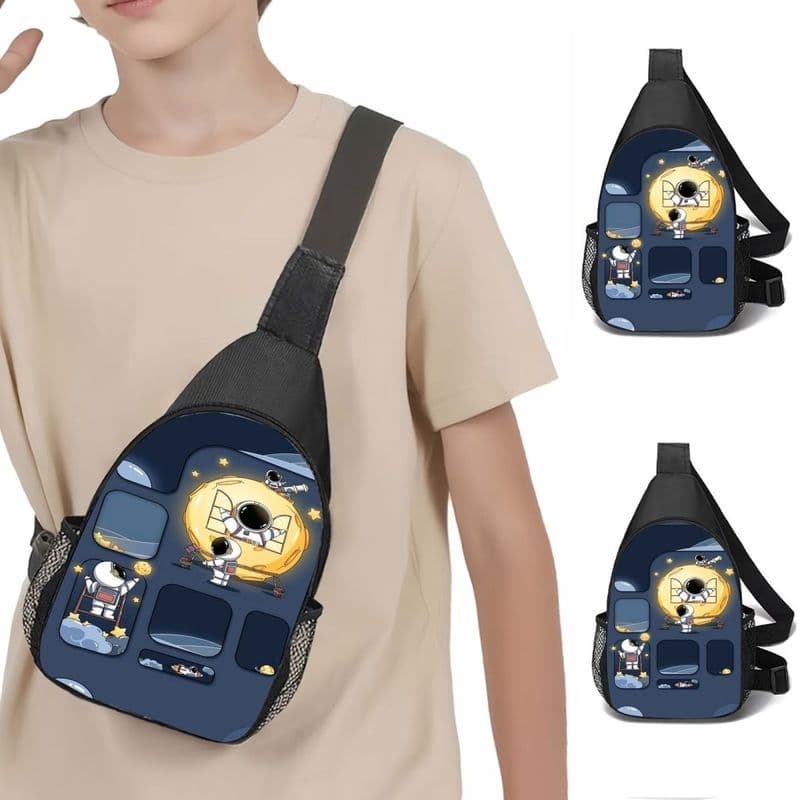 2026 novo estilo na moda legal astronauta saco de peito estilo funcional azul amarelo saco do mensageiro meninos meninas