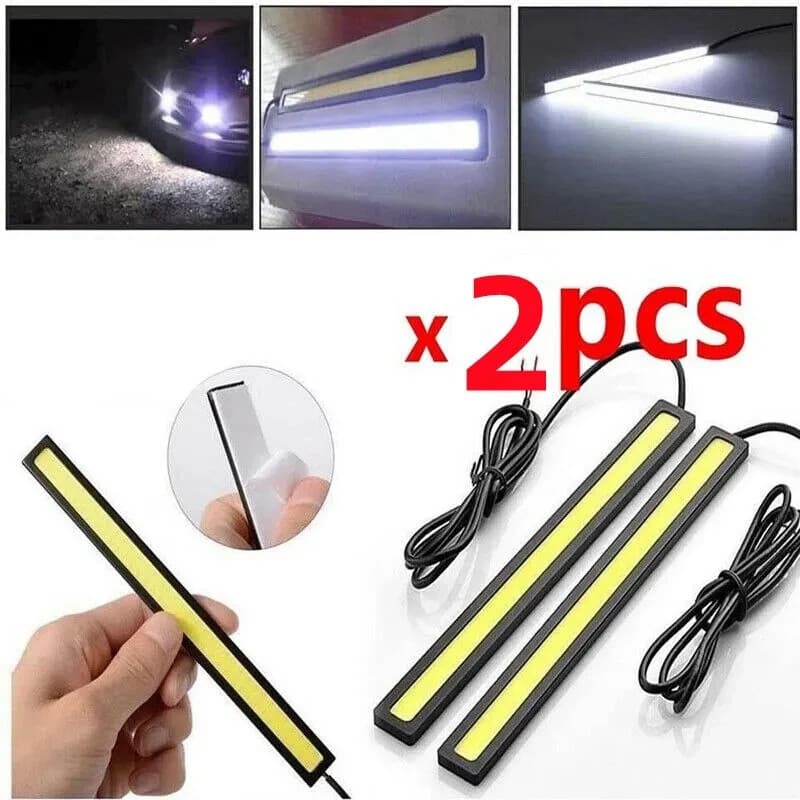 2 Pçs 17cm Branco Universal À Prova Dwaterproof Água Luzes Diurnas COB Nevoeiro Lâmpada Estilo Do Carro Led Luz Dia DRL