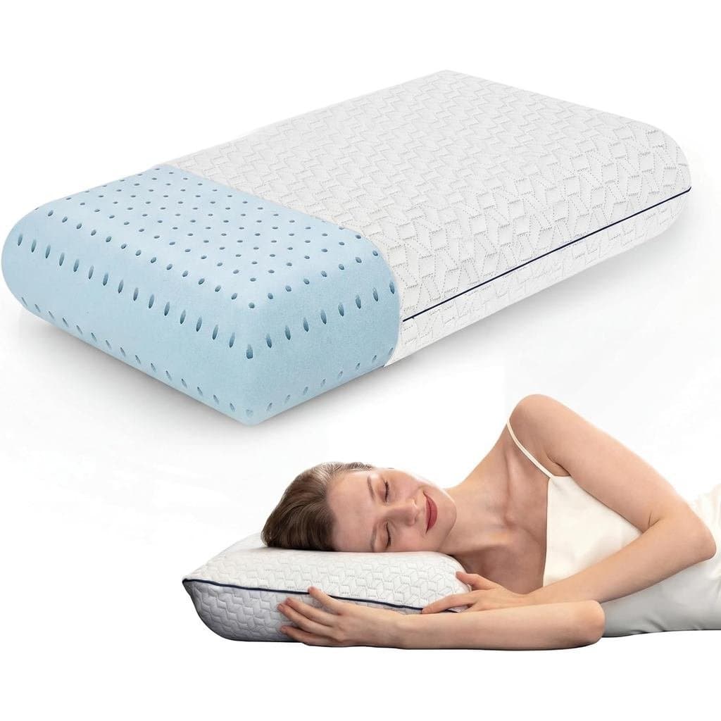 Almofada de Espuma Viscoelástica com Gel Refrescante - 1 Unidade - Almofadas de Cama de Tamanho Padrão para Dormir - Fir