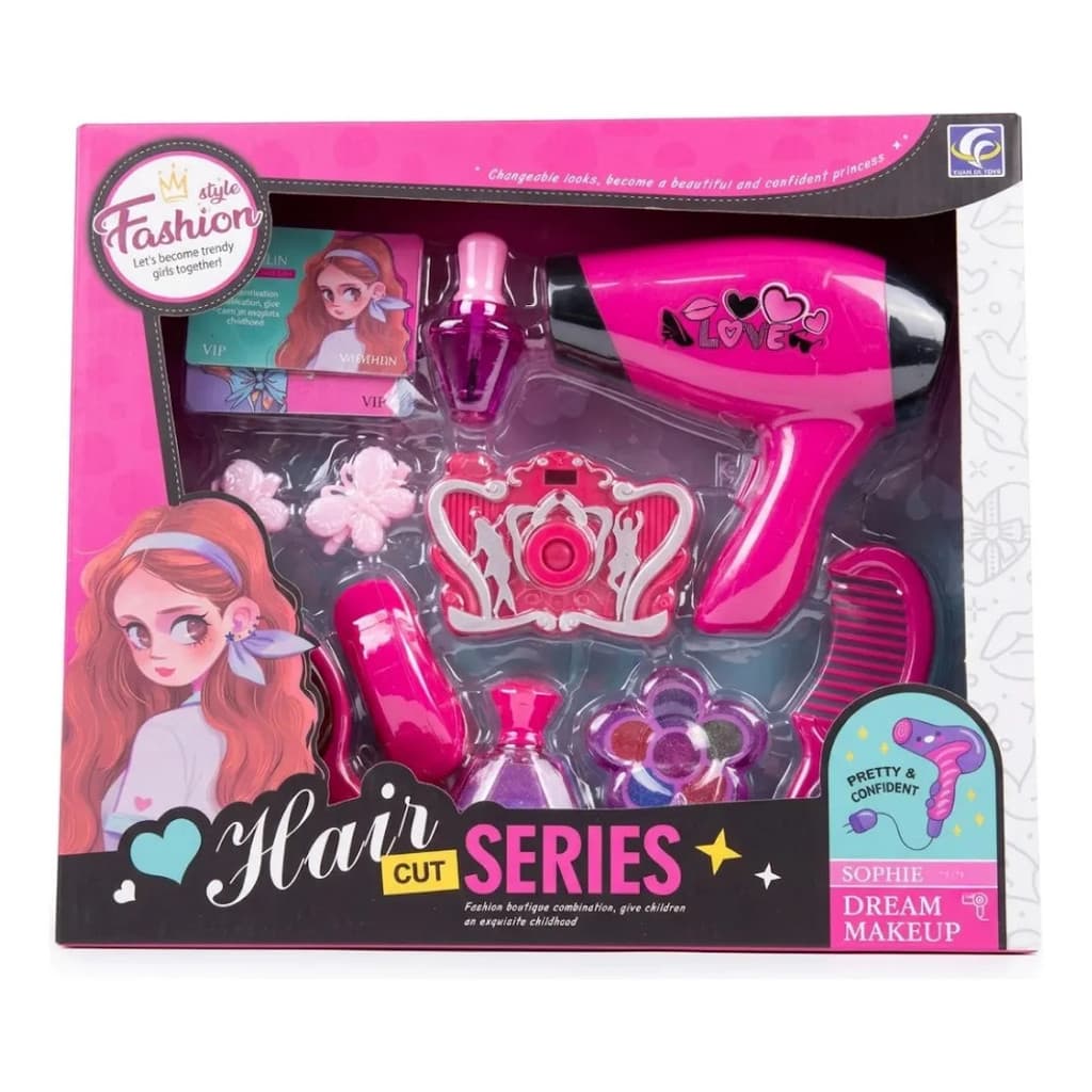 Kit Infantil Salão De Beleza Com Secador E Maquiagem