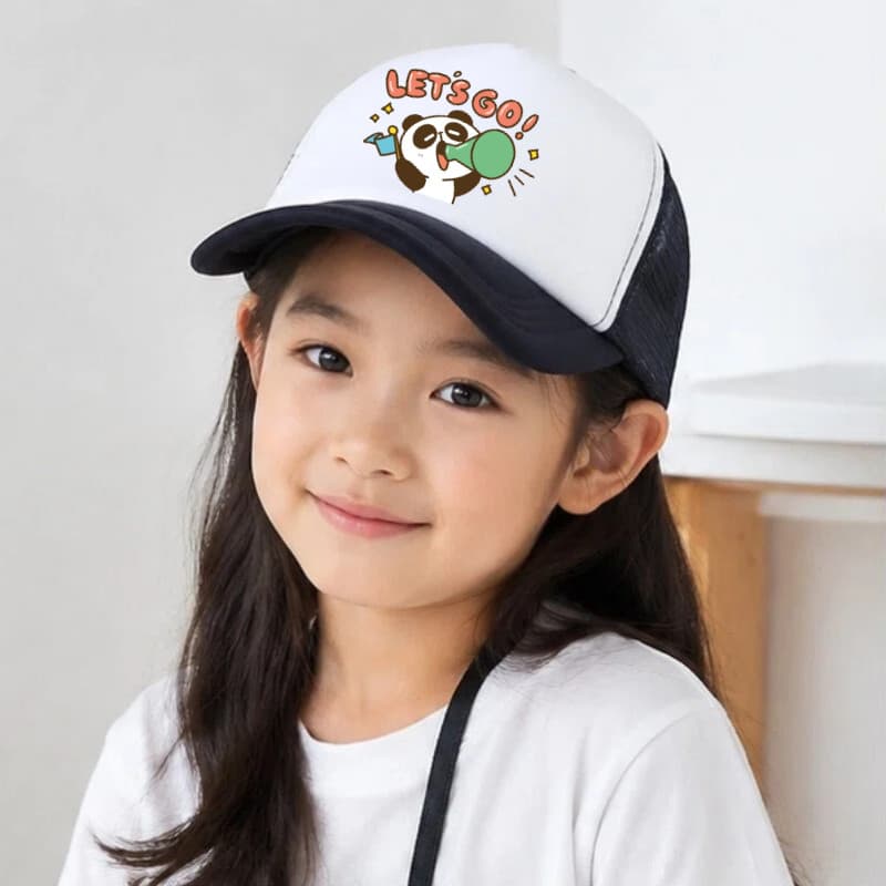 Panda Chapéu De Beisebol Desenho Animado Estampado Malha Respirável Guarda Sol Viagem Multifuncional Presente De Anivers