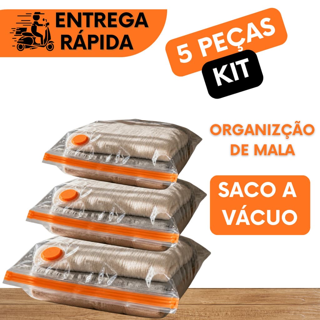 SACO A VACUO COM OU SEM BOMBA 70x110CM EMBALAGEM P/ GUARDA ROUPA HOTEL POUSADA CASA ROUPAS INTIMAS