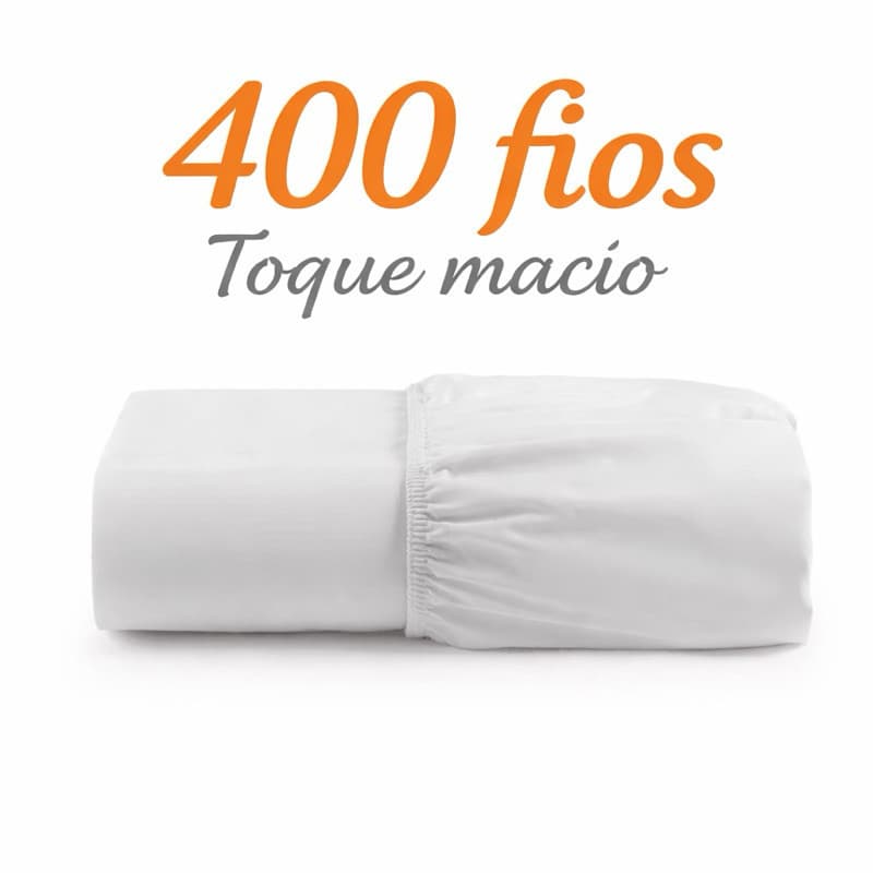 Lençol avulso elástico na volta toda QUEEN 400 fios toque macio hotelaria hotel pousada