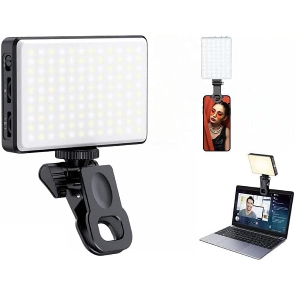 Clip-On Selfie Ring Light with 3 Modes & 10 Brightness Levels – Rechargeable LED Light for Phones, Makeup, and Live Stre