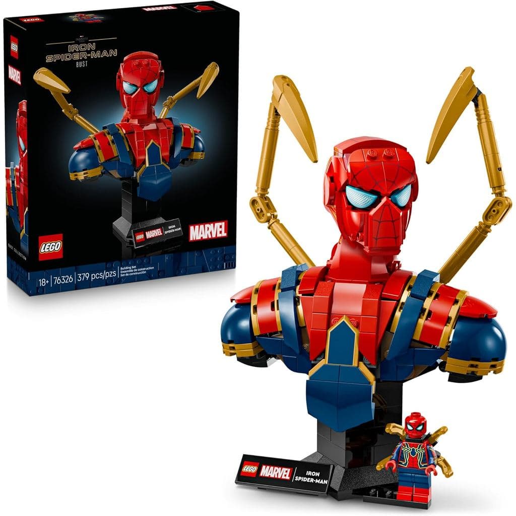 Busto Colecionável do Homem-Aranha de Ferro LEGO Marvel - Kit de Construção para Adultos, Maiores de 18 Anos - Inclui Mi