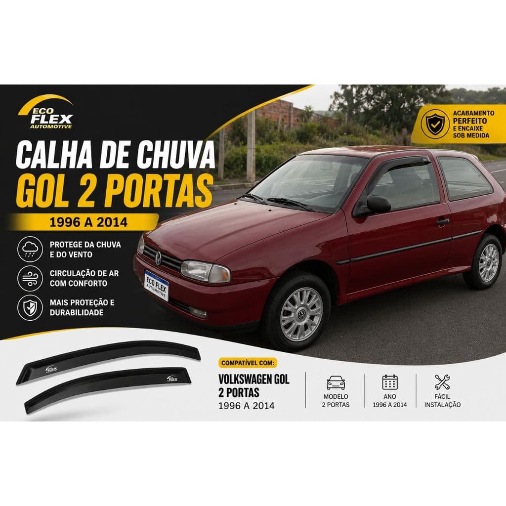 Calha De Chuva Defletor Fumê Gol  G2 G3 G4 2 Portas 1996 Até 2014 40001A