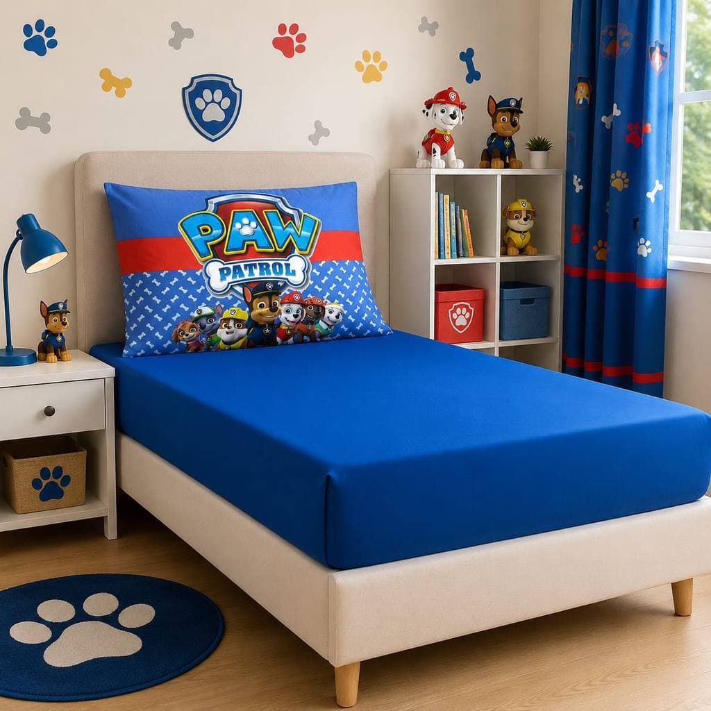 KIT 2 PEÇAS CAMA DE SOLTEIRO LENÇOL +FRONHA /VÁRIAS CORES/PRONTA ENTREGA/KIDS/ PATRULHA CANINA