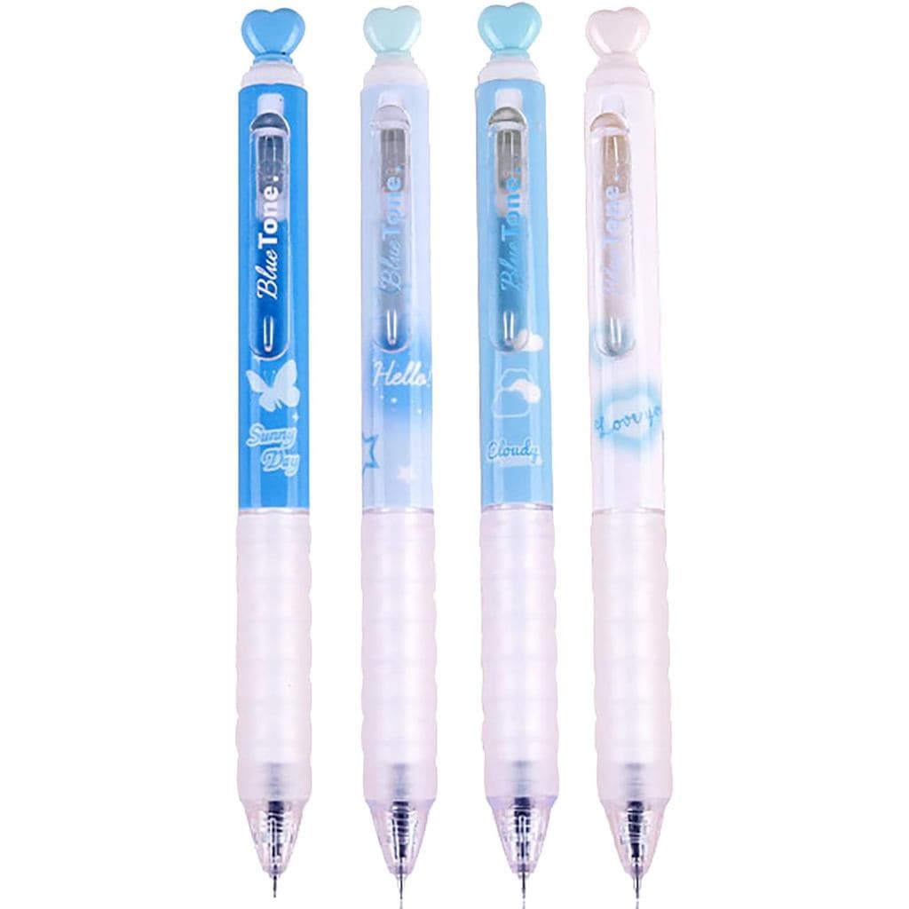 4 Canetas Retráteis Fofas, Canetas de Gel Estéticas para Escrita com Ponta Fina de 0,5 mm, Canetas com Impressão Criativ