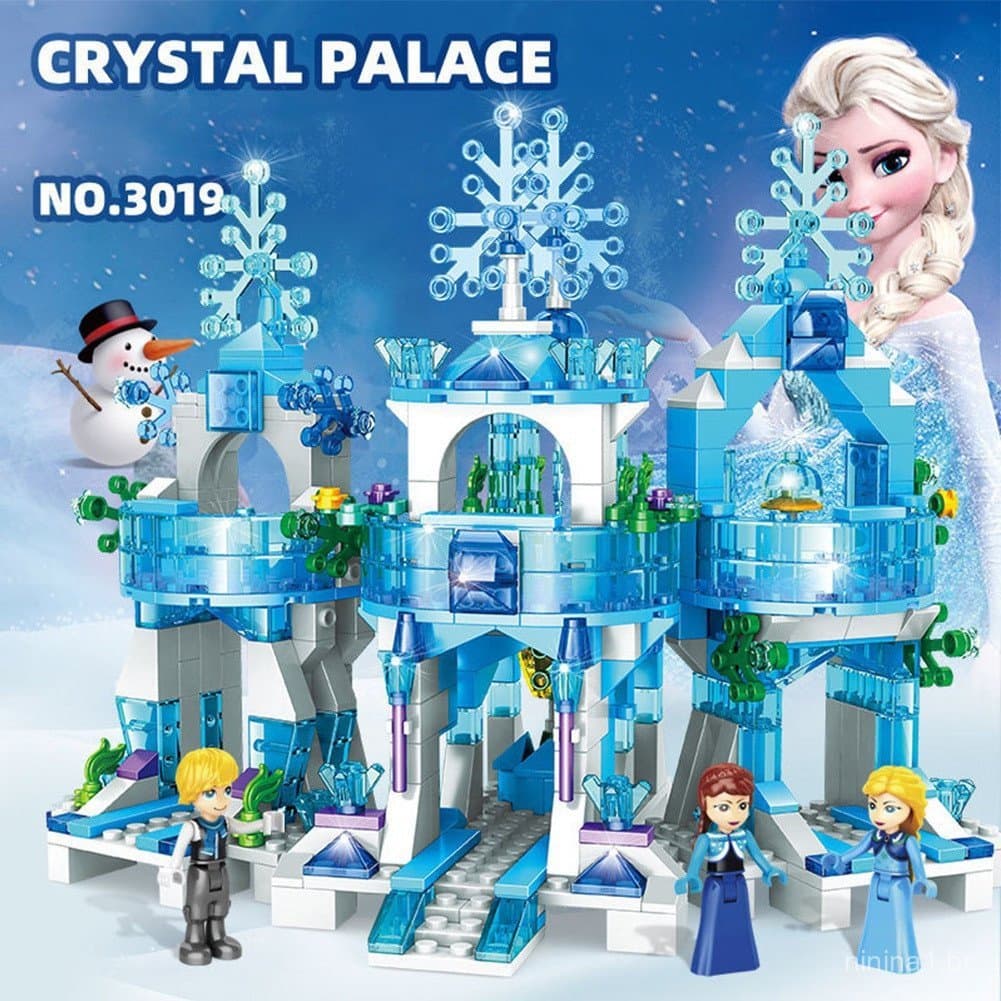 735 Peças Conjunto Disney Frozen 2 princesa castelo modelo meninas brinquedo de blocos de construção Brinquedos Educativ