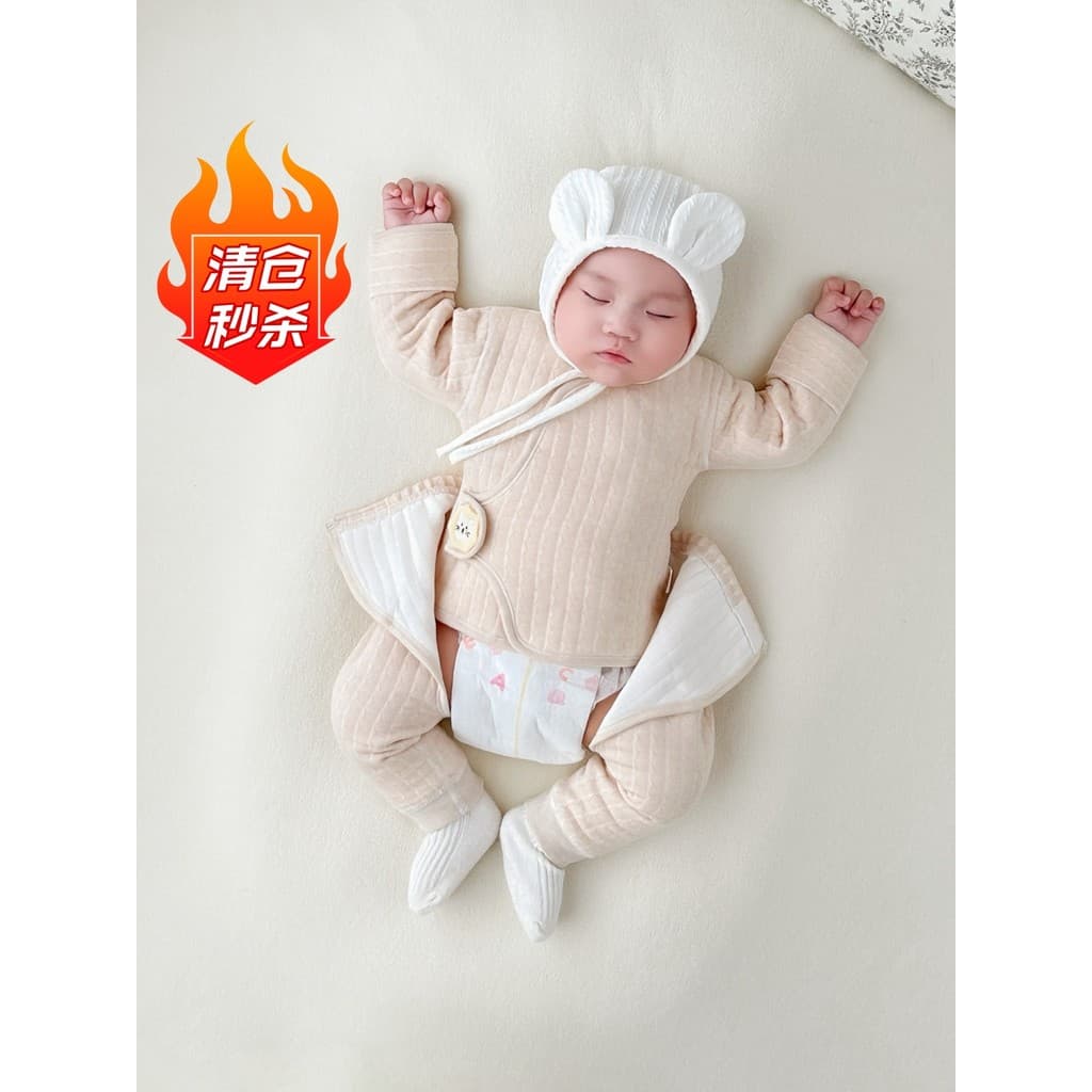 Bebê uma classe roupas de algodão puro 0 a março acolchoado Split terno recém-nascido roupa interior de fundo térmico pe