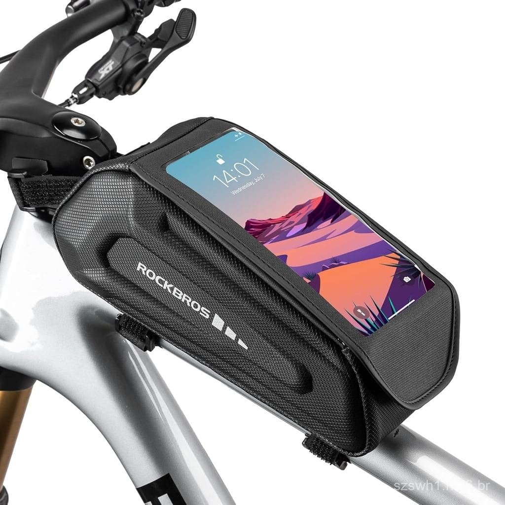 Bolsa de Quadro para Celular de Bicicleta ROCKBROS, Impermeável de EVA para Celular de Bicicleta, Bolsa Frontal