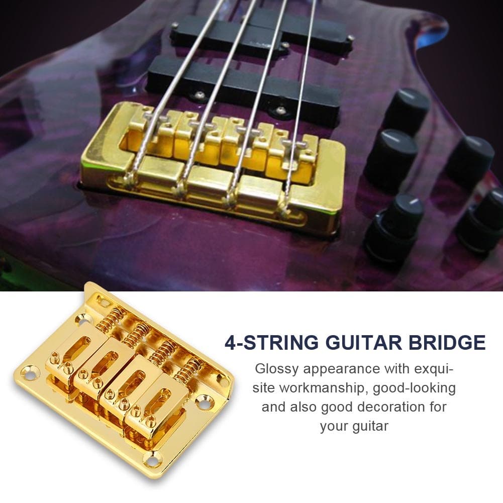 Autohome-BR Peças de reposição de ponte fixa durável de 4 cordas para caixa de charutos guitarras elétricas baixo